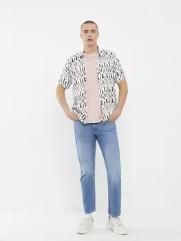 Мужская рубашка стандартного кроя с коротким рукавом с рисунком XSIDE