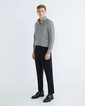 Мужская рубашка стандартного кроя с принтом микрологотипа Emporio Armani, темно-серый