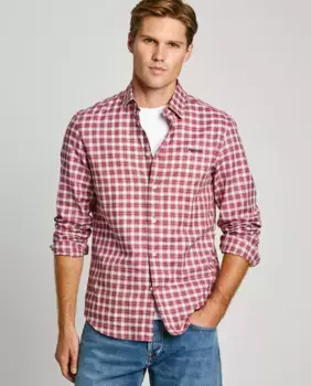Мужская рубашка стандартного кроя с принтом в клетку Pepe Jeans, красный