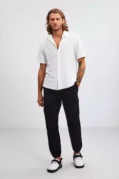 Мужская рубашка стандартного кроя с вафельной текстурой Josh GRIMELANGE, белый