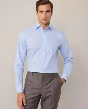 Мужская рубашка строгого кроя с полосатым клеш Hackett, голубой