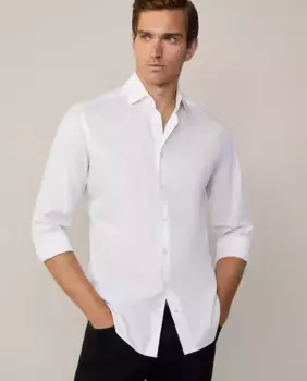 Мужская рубашка строгого кроя с защитой от пятен Hackett, белый