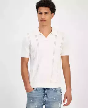 Мужская рубашка свободного кроя Bryant Pointelle GUESS, коричневый/бежевый