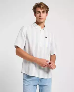 Мужская рубашка свободного кроя с коротким рукавом Lee, голубой