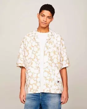 Мужская рубашка свободного кроя с короткими рукавами и принтом Tommy Jeans