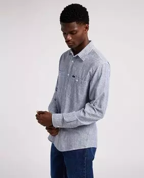 Мужская рубашка свободного кроя в белую полоску Lee, белый