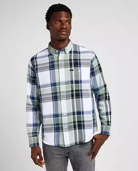 Мужская рубашка свободного кроя в клетку Lee, зеленый
