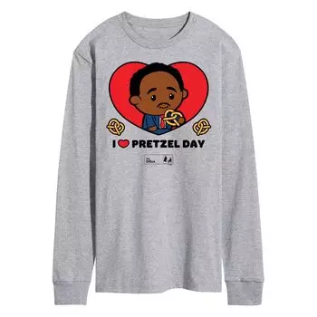 Мужская рубашка The Office Pretzel Day с длинным рукавом Licensed Character, серый