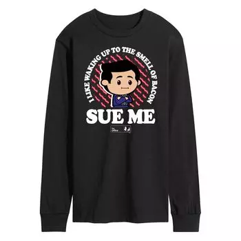 Мужская рубашка The Office с беконом Sue Me с длинным рукавом Licensed Character, черный