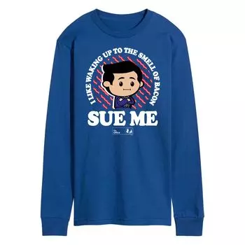 Мужская рубашка The Office с беконом Sue Me с длинным рукавом, Синяя Licensed Character, синий