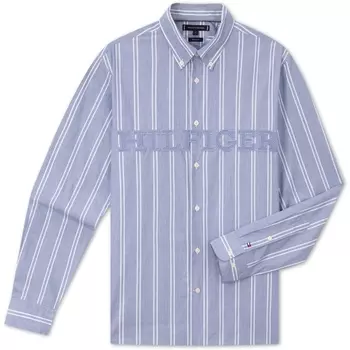 Мужская рубашка Tommy Hilfiger, цвет Blue and white stripes 0A4