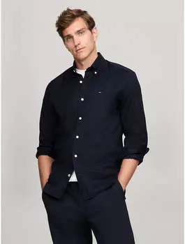 Мужская рубашка Tommy Hilfiger Stretch Regular Fit Poplin, темно-синий