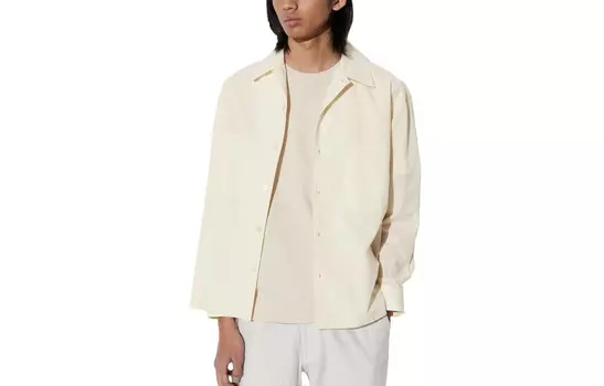 Мужская рубашка U Collection, светло-бежевая Uniqlo, светло-бежевый
