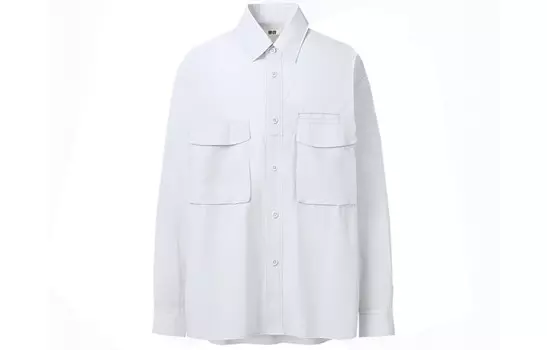 Мужская рубашка U Collection, светло-голубая Uniqlo, светло-голубой