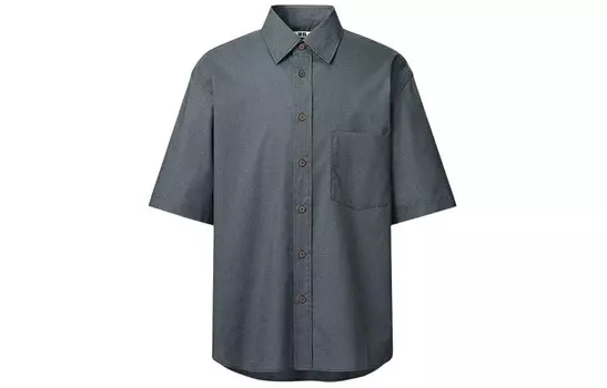 Мужская рубашка U Collection темно-серого цвета Uniqlo, темно-серый