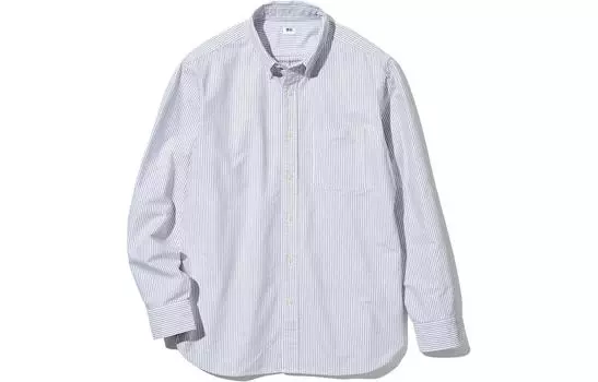 Мужская рубашка UNIQLO, цвет 07 Bluish gray
