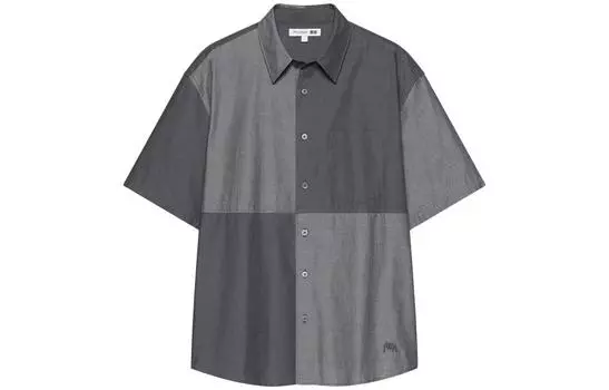 Мужская рубашка UNIQLO, цвет Asphalt Gray