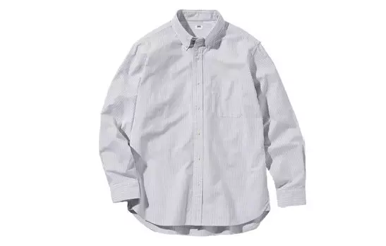 Мужская рубашка UNIQLO, цвет Asphalt Gray