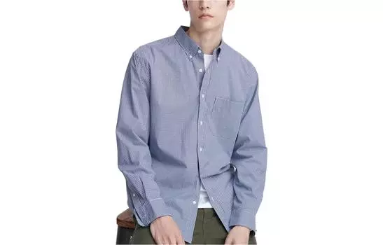 Мужская рубашка UNIQLO, цвет Blue