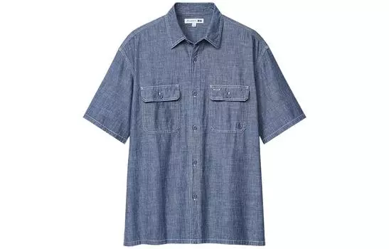 Мужская рубашка UNIQLO, цвет Blue