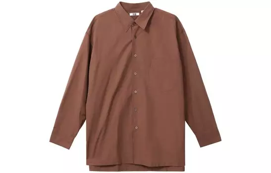Мужская рубашка UNIQLO, цвет Brown