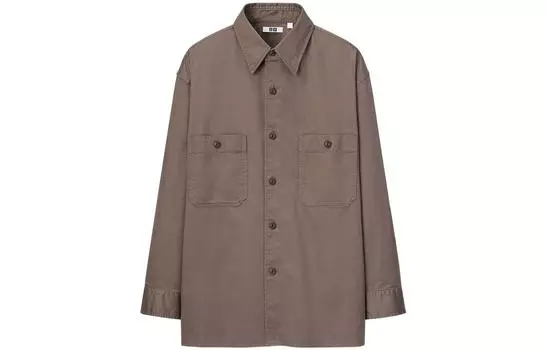 Мужская рубашка UNIQLO, цвет Camel