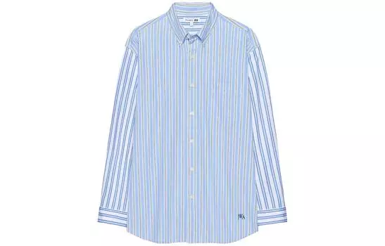 Мужская рубашка UNIQLO, Розовый/Синий