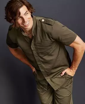 Мужская рубашка utility с оригинальными пуговицами, созданная для macy's Royalty by Maluma