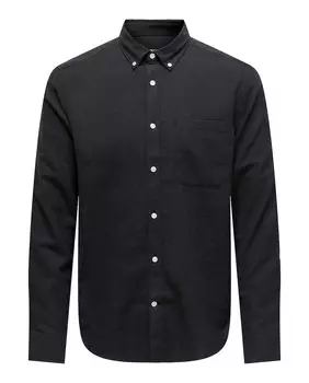 Мужская рубашка узкого кроя Only & Sons, черный