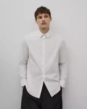 Мужская рубашка узкого кроя с длинными рукавами Adolfo Dominguez, белый