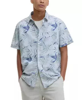 Мужская рубашка Valleyfield с лиственным принтом Barbour, синий