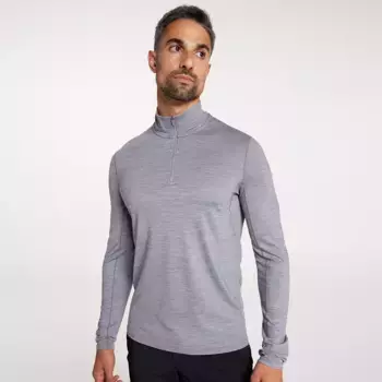 Мужская рубашка VRST x Smartwool с длинным рукавом, молния 1/4, цвет Light Grey Heather