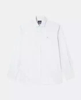 Мужская рубашка в бенгальскую полоску классического кроя больших размеров Hackett, зеленый