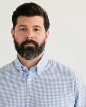 Мужская рубашка в клетку большого размера Paul & Shark, светло-синий