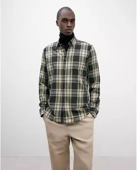 Мужская рубашка в клетку из 100% хлопка Adolfo Dominguez, зеленый