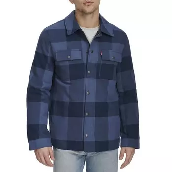 Мужская рубашка в клетку из хлопка Levi's, цвет Blue Plaid