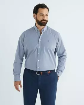 Мужская рубашка в клетку классического кроя большого размера Hackett, зеленый