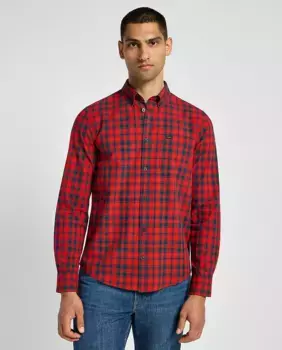 Мужская рубашка в клетку красного цвета Lee, красный
