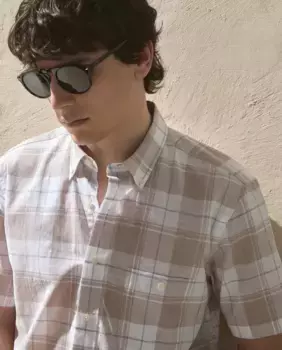 Мужская рубашка в клетку мадрас Dustin, кремовый