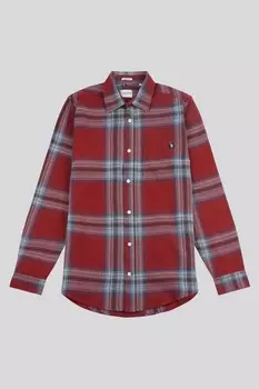 Мужская рубашка в клетку омбре из 100% хлопка U.S. Polo Assn, красный