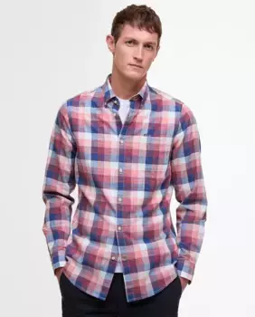 Мужская рубашка в клетку с длинными рукавами Barbour, бежевый