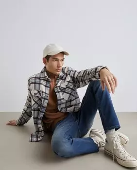 Мужская рубашка в клетку с длинными рукавами Easy Wear, коричневый