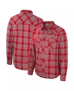 Мужская рубашка в клетку с длинными рукавами в стиле вестерн x Wrangler Scarlet Ohio State Buckeyes Colosseum