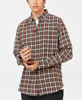 Мужская рубашка в клетку с узором «елочка» Ben Sherman, мультиколор