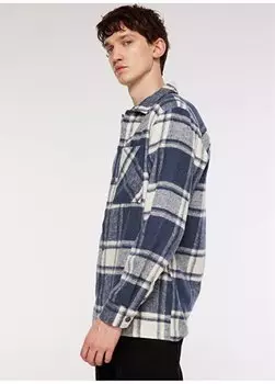Мужская рубашка в клетку темно-синего цвета E-ANDORA Aeropostale, темно-синий