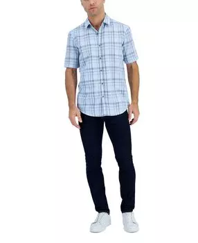 Мужская рубашка в клетку tillo с короткими рукавами, созданная для macy's Alfani, мульти