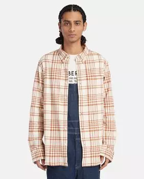 Мужская рубашка в обычную клетку коричневого цвета Timberland, коричневый