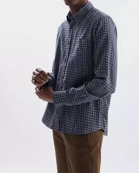 Мужская рубашка в обычную клетку синего цвета Loreak Mendian, синий