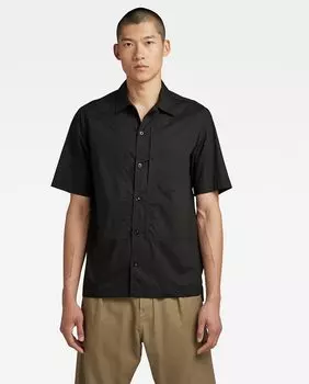 Мужская рубашка в полоску для спецодежды, прямого кроя, с короткими рукавами G-Star Raw, черный