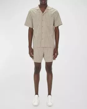 Мужская рубашка в полоску Justin Camp SIMKHAI, цвет Olive